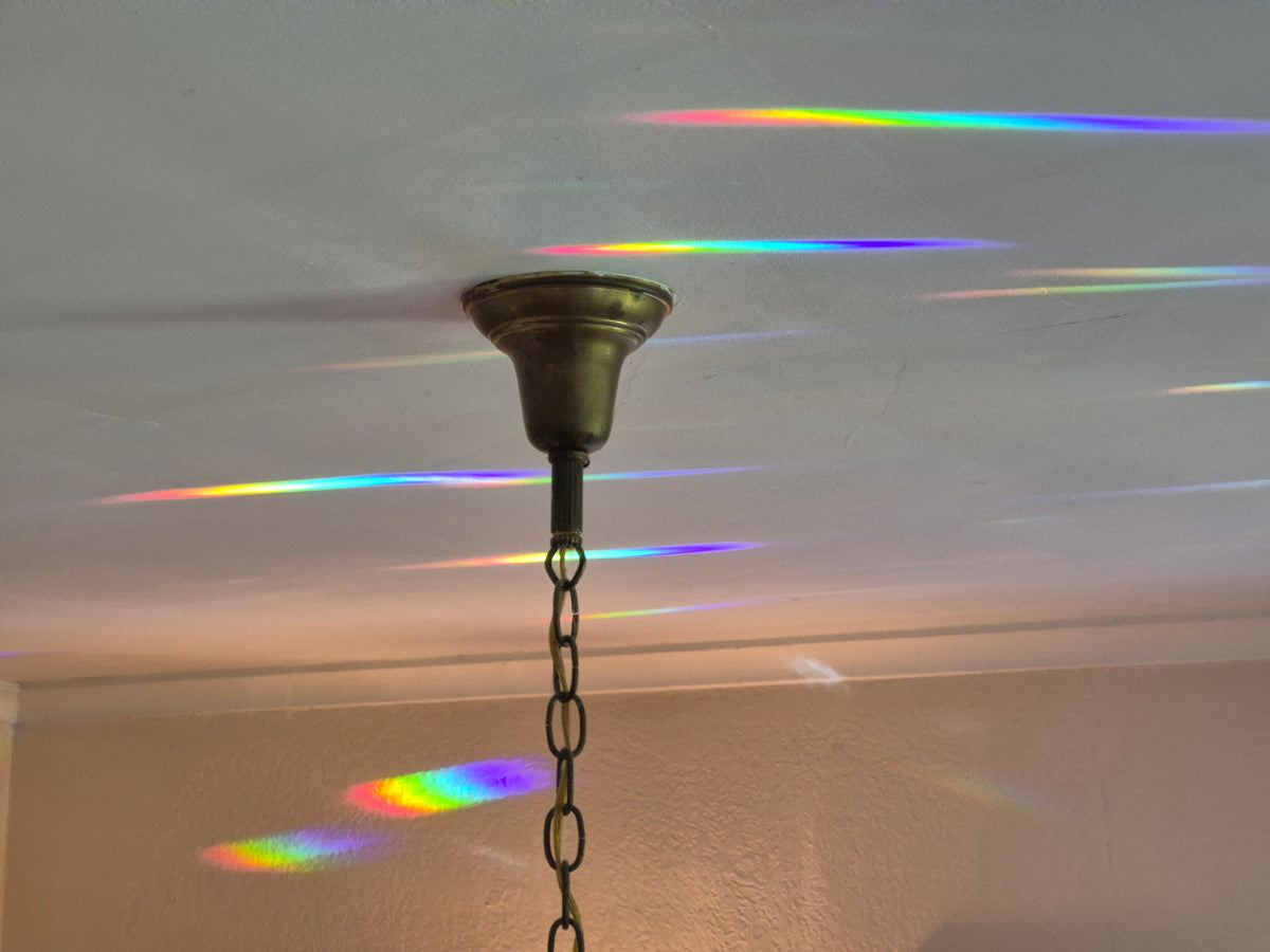 Two 6-Inch Prism Suncatchers – Silver Chains, Clear