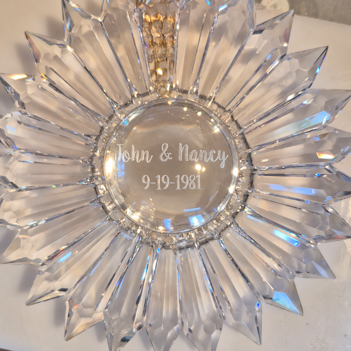 Memorial Prism Suncatcher – Personalized Engraved Rainbow Remembrance Gift