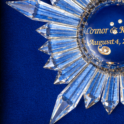 very close view of prism suncatcher precise construction