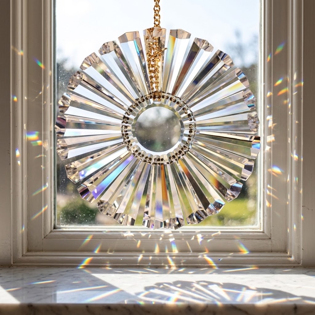 Hexagon Crystal Prism Suncatcher – 25 Asfour Lead-Crystal Prisms